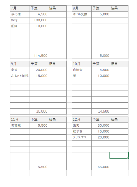 特別費フォーマット